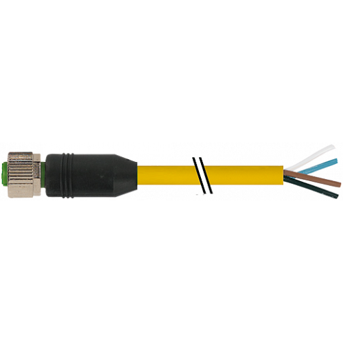 7704-12221-1501000 M12 female 0° with cable V4A