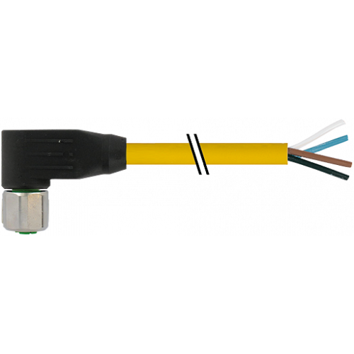 7704-12341-1501000 M12 female 90° A-cod. with cable V4A