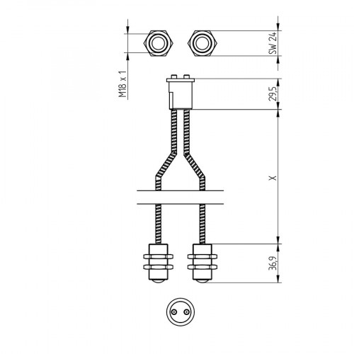 FL2002 Glass Fiber-Optic Cable Through-Beam Mode for P1XF