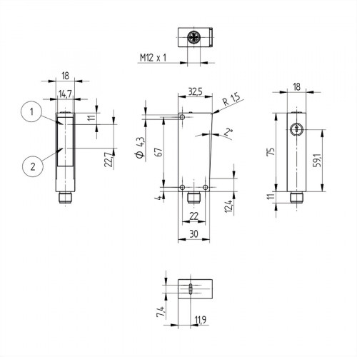 P1NH602 Reflex Sensor with Background Suppression
