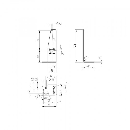 WT Mounting Bracket for 81 × 75 × 34 mm (T)