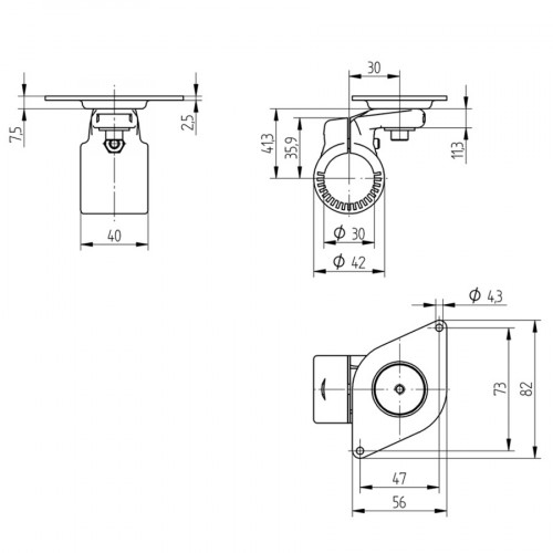 WTAS30KU Mounting System for 81 × 55 × 30...47 mm (TA)