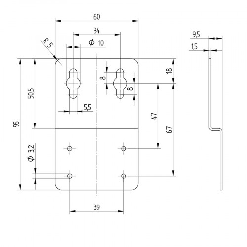 ZB1E001 Mounting Set for BB1Cxxx for Wall Mounting