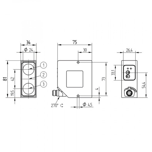 HT66MGV80 Reflex Sensor with Background Suppression