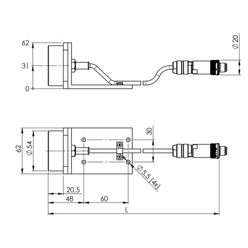 INTT104 Inductive Sensor Head cable length: 5 m