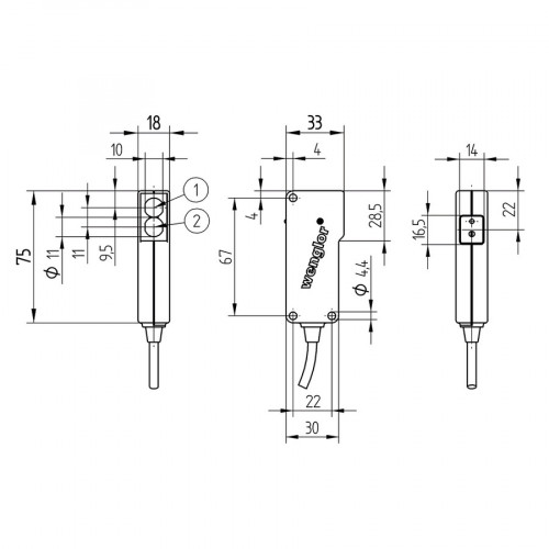 HN24MGV-P24 Reflex Sensor with Background Suppression