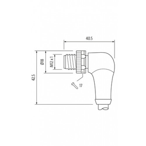 7000-P6271-P161000 M12 Power male 90° / female 90° S-cod. 7000-P6271-P161000 M12 Power male 90° / female 90° S-cod.