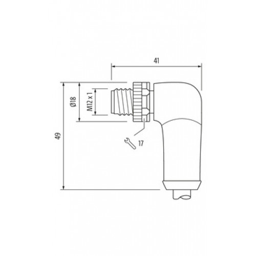 7000-P4261-9661000 M12 Power male 90° / female 0° L-cod. 7000-P4261-9661000 M12 Power male 90° / female 0° L-cod.