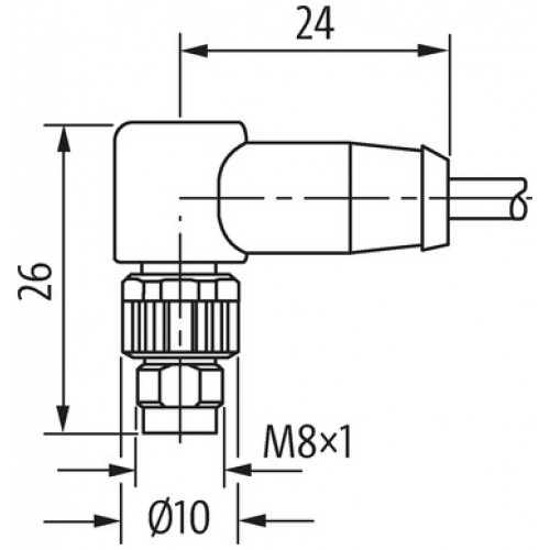 7000-08932-6961000 M8 male 90° with cable, 180° 7000-08932-6961000 M8 male 90° with cable, 180°