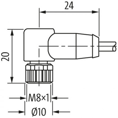 7000-08971-6960300 M8 female 90° with cable