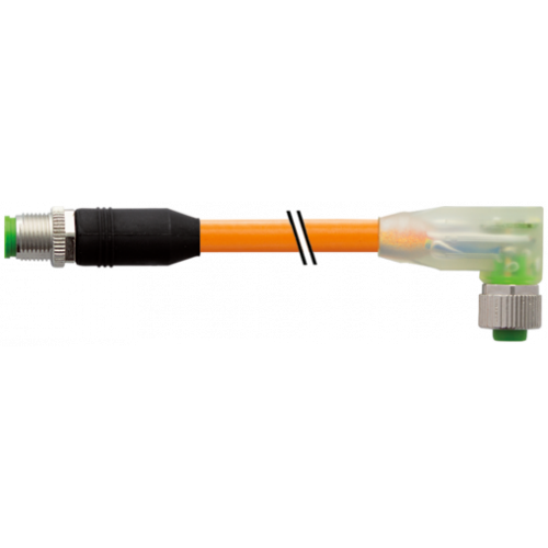 7000-40363-4880030 M12 male 0° / M12 female 90° A-cod. LED