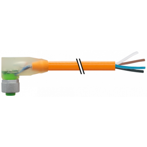 7000-12423-4870150 M12 female 90° A-cod. with cable LED