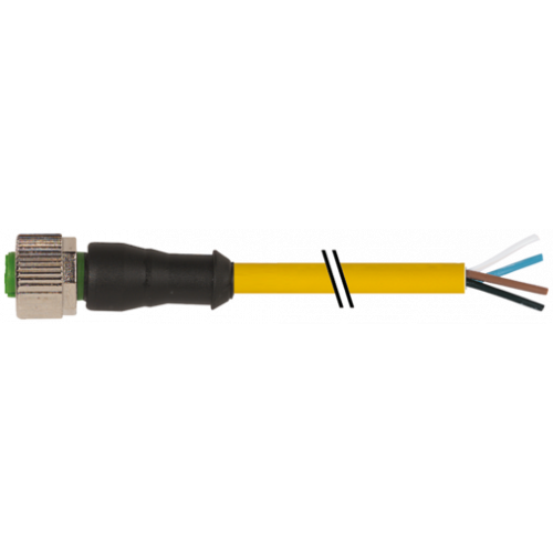 7001-12221-0240300 M12 female 0° A-cod. with cable