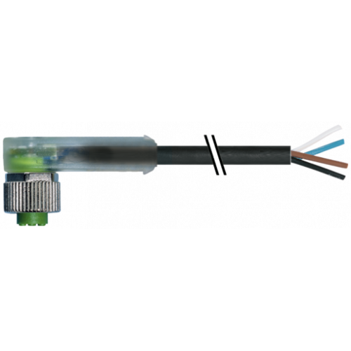 7000-12401-6530150 M12 female 90° A-cod. with cable LED