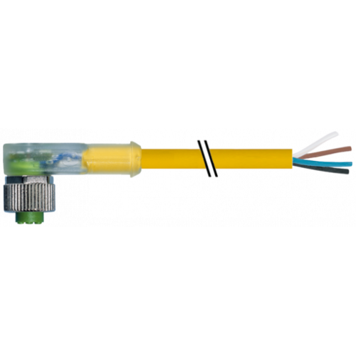 7000-12401-0130150 M12 female 90° A-cod. with cable LED