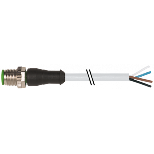 7002-12021-2240500 M12 male 0° A-cod. with cable V2A