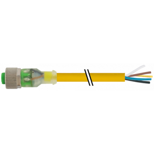 7000-12251-0252500 M12 female 0° A-cod.with cable 3LED