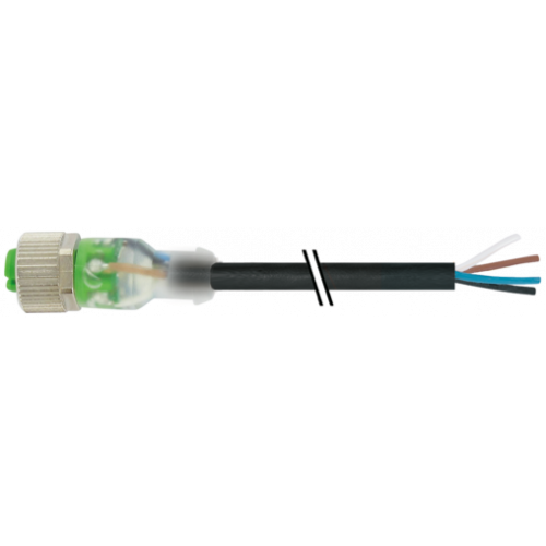 7000-12231-6241500 M12 female 0° A-cod. with cable 3LED