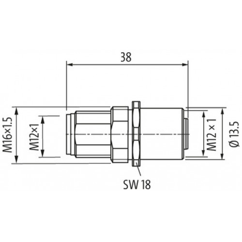 333576 M12-PANEL FEED THROUGH 5POLE A-COD