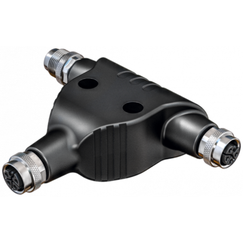7000-P6901-0000000 T-coupler M12 Power male S-cod. / 2x female S-cod.