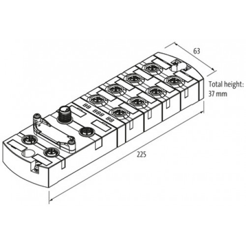 55164 MVK MPNIO DI8 DO8 M12L 4P galvanic separation