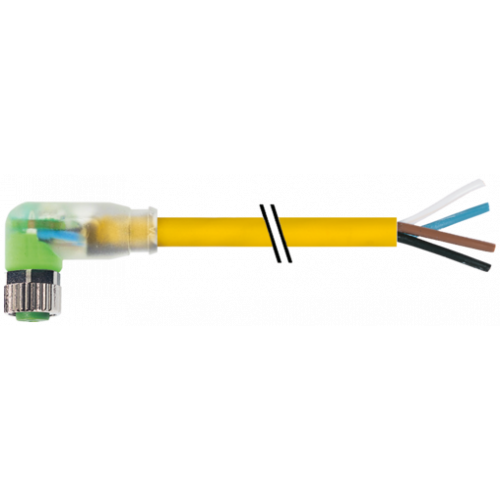 7000-08141-0210500 M8 female 90° A-cod. with cable LED