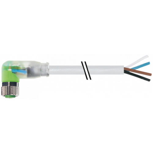 7000-08141-2210300 M8 female 90° A-cod. with cable LED