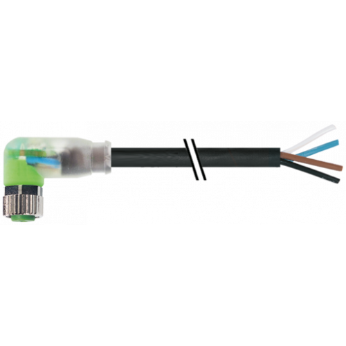 7000-08102-6112500 M8 female 90° A-cod. with cable LED