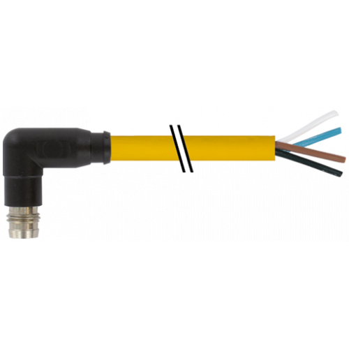7000-08191-0110150 M8 male 90° A-cod. snap-in with cable