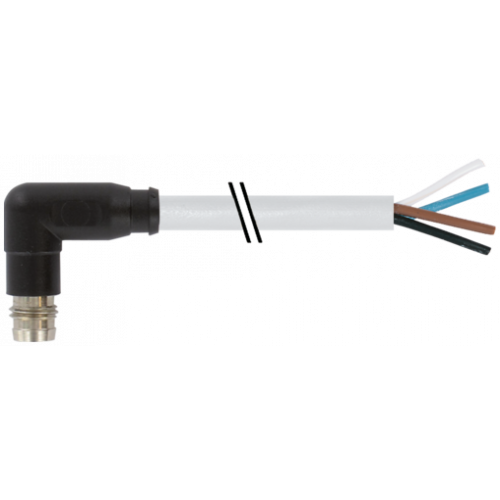 7000-08191-2110150 M8 male 90° A-cod. snap-in with cable