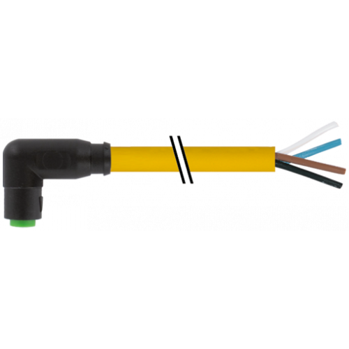 7000-08261-0110150 M8 female 90° A-cod. snap-in with cable