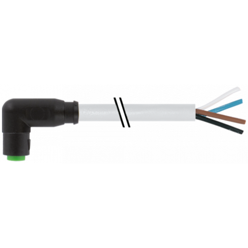 7000-08261-2110150 M8 female 90° A-cod. snap-in with cable