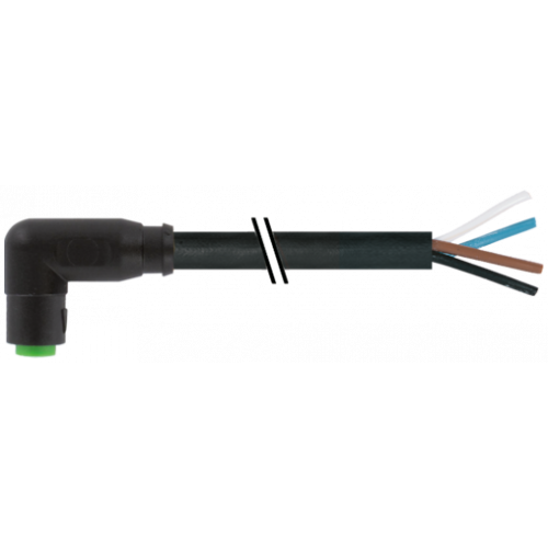7000-08261-6110400 M8 female 90° A-cod. snap-in with cable