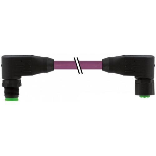 7005-40551-8030060 M12 male 90° / M12 female 90° A-cod. Lite