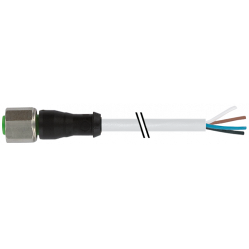 7004-12221-2240500 M12 female 0° A-cod. with cable V4A