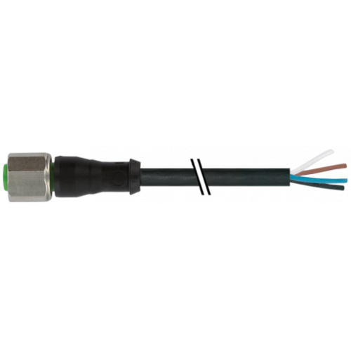 7004-12221-6240040 M12 female 0° A-cod. with cable V4A