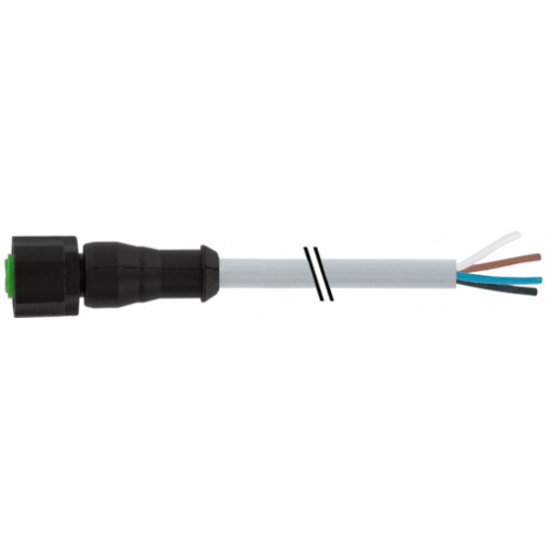 7005-12221-2240500 M12 female 0° A-cod. with cable Lite