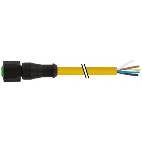 7005-12241-0250500 M12 female 0° A-cod. with cable Lite