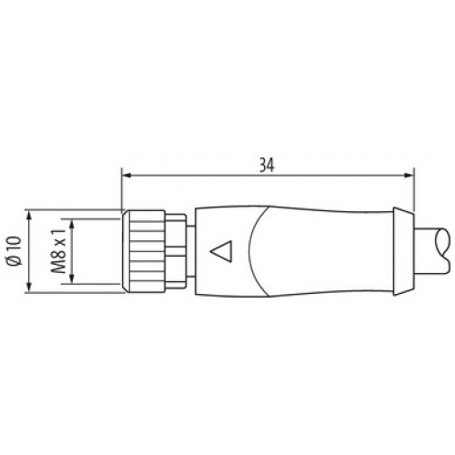 7000-09041-7960150 M8 female 0° D-cod. with cable shielded 7000-09041-7960150 M8 female 0° D-cod. with cable shielded