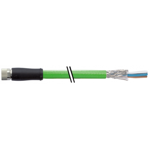 7000-09041-7961000 M8 female 0° D-cod. with cable shielded