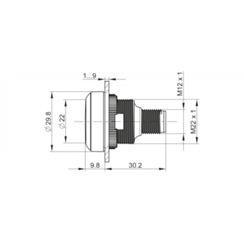 69060 R-Button 22 1NO L M12(4)
