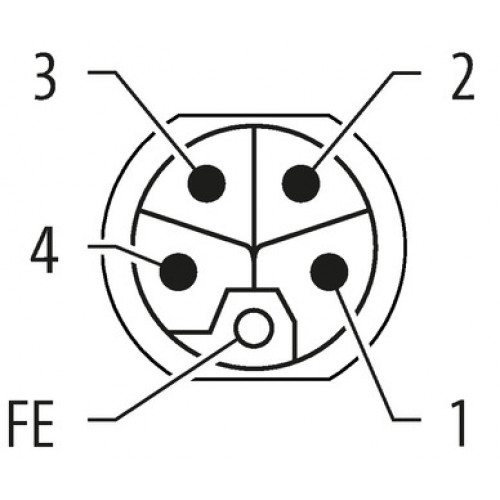 7000-P4281-9800020 M12 Power male recept. L-cod. front 7000-P4281-9800020 M12 Power male recept. L-cod. front