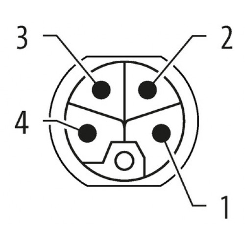 7000-P4181-9440050 M12 Power male recept. L-cod. front 7000-P4181-9440050 M12 Power male recept. L-cod. front