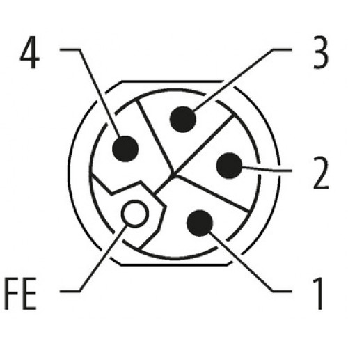 7000-P4285-9800050 M12 Power L-cod. 5pol. male recept. rear mount