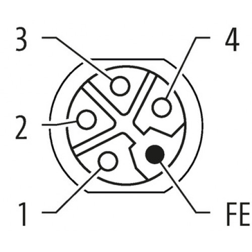 7000-P4295-9800020 M12 Power L-cod. 5pol. female recept. rear mount 7000-P4295-9800020 M12 Power L-cod. 5pol. female recept. rear mount