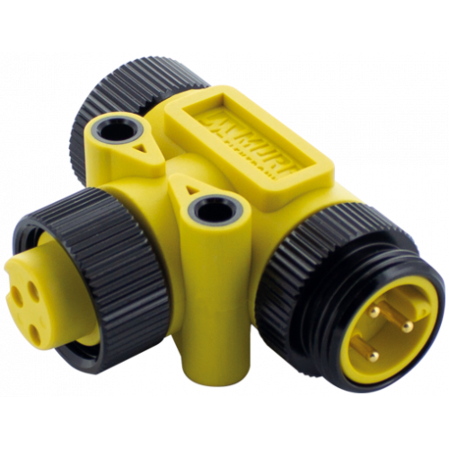 7700-A3T01-0000000 Mini (7/8) 3 pole Tee, Male (Ext.)/2x Female