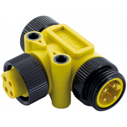 7700-A4T01-0000000 Mini (7/8) 4 pole Tee, Male (Ext.)/2x Female