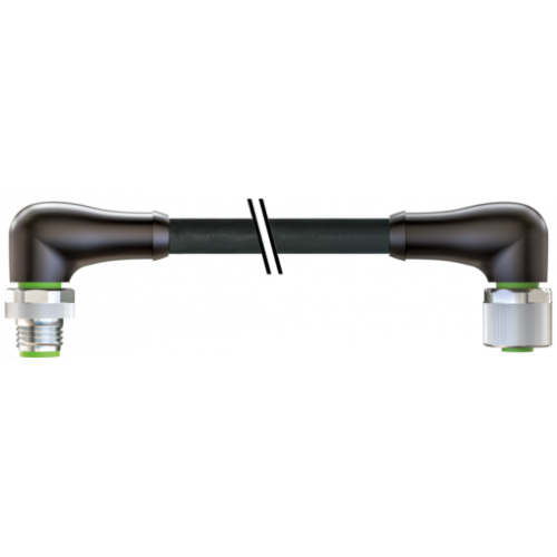 7000-P6271-P160150 M12 Power male 90° / female 90° S-cod.