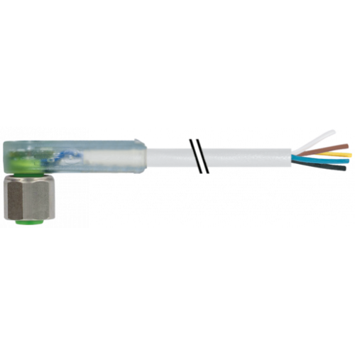 7004-12441-2250500 M12 female 90° A-cod. with cable LED V4A