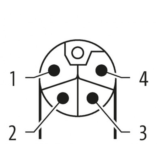 7000-P4161-P070500 M12 Power male 90° / female 0° L-cod. 7000-P4161-P070500 M12 Power male 90° / female 0° L-cod.